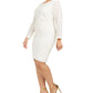 Vestido justo com lantejoulas Vince Camuto feminino, tamanho 16W, branco
