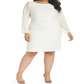 Vestido justo com lantejoulas Vince Camuto feminino, tamanho 16W, branco