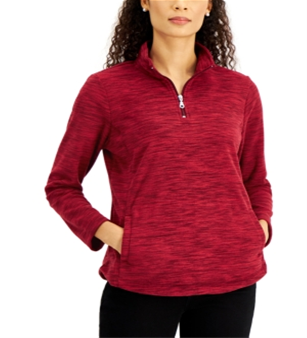 Karen Scott Pulôver Feminino Meio Zíper Vermelho Tamanho Médio