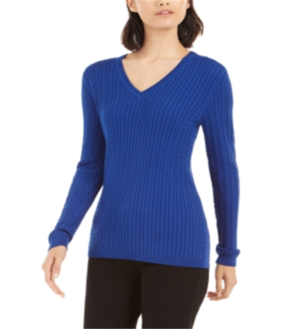 Suéter Tommy Hilfiger Feminino de Algodão com Cabo Azul Tamanho XS