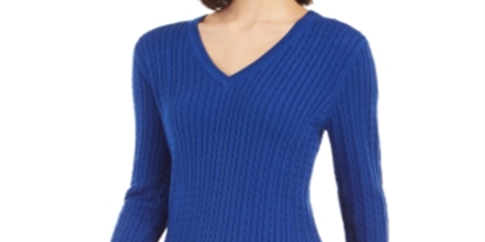 Suéter Tommy Hilfiger Feminino de Algodão com Cabo Azul Tamanho XS