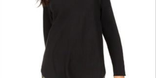 Suéter feminino de malha lisa INC International Concepts, preto, tamanho grande