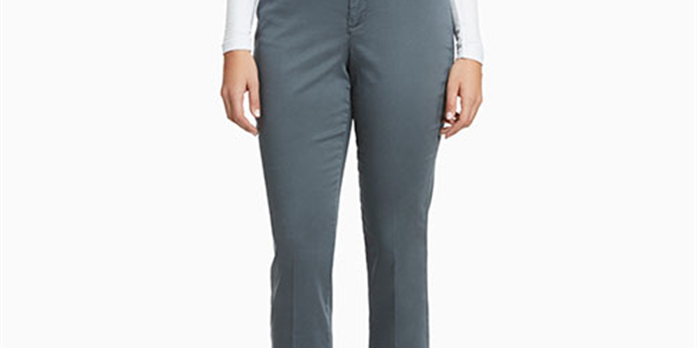 Calça reta feminina Gloria Vanderbilt Anita azul tamanho 14