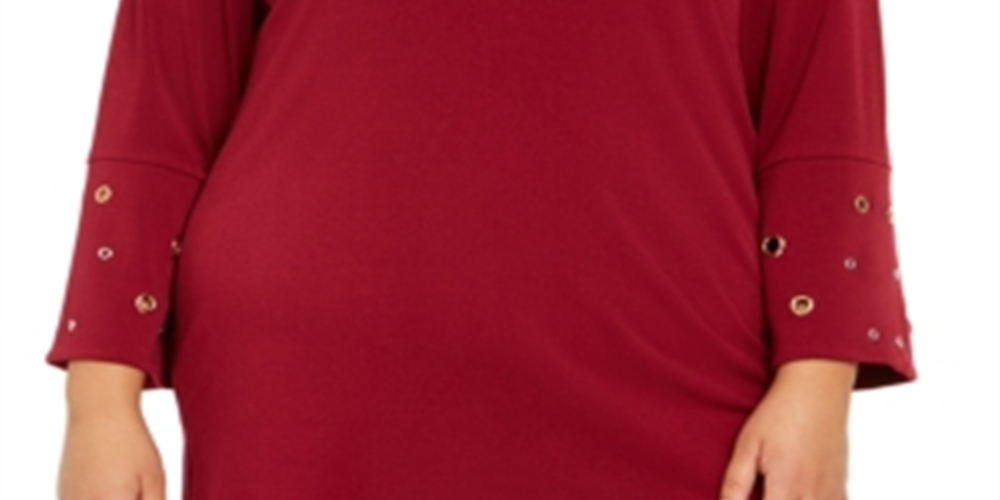 JM Collection Top Feminino com Corrente e Ilhós Vinho Tamanho 2X