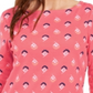 Top feminino com estampa de gola canoa Charter Club, rosa, tamanho extragrande