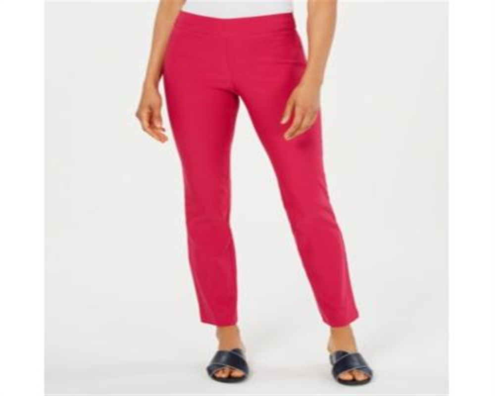 Calça feminina Charter Club Cambridge Skinny Tummy Control Rosa Tamanho 6