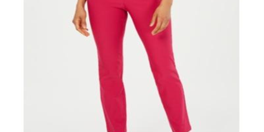 Calça feminina Charter Club Cambridge Skinny Tummy Control Rosa Tamanho 6