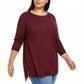 Blusa túnica feminina estilo &amp; co plus size com costura frontal e mídia mista, roxa, tamanho 0X