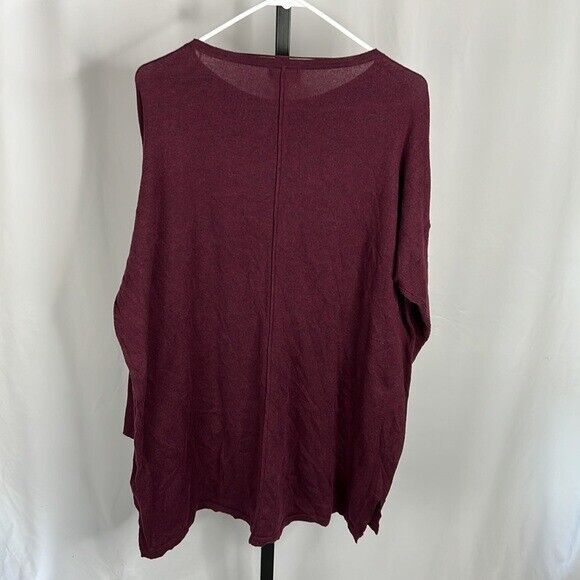 Blusa túnica feminina estilo &amp; co plus size com costura frontal e mídia mista, roxa, tamanho 0X
