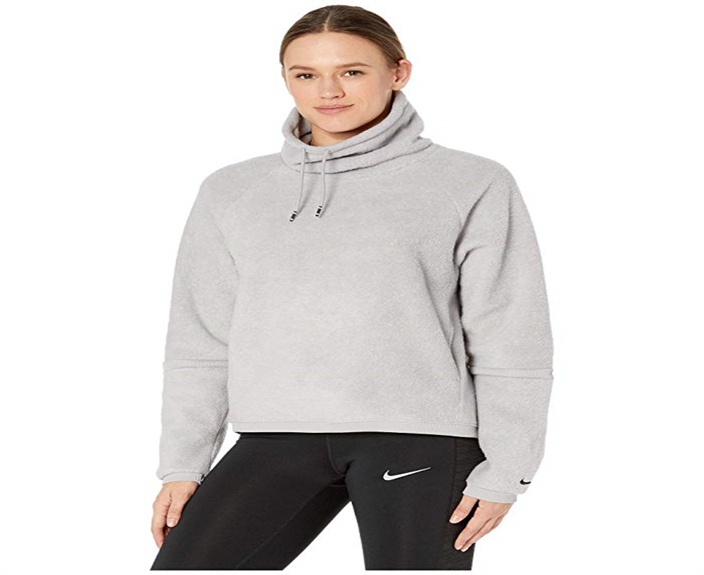 Blusa Nike Therma Cowl Cozy Feminina Cinza Tamanho Grande