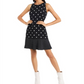 Vestido Riley &amp; Rae Mini Dede com estampa de bolinhas e babados na bainha, preto, tamanho 12