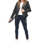 Jaqueta Levi's Feminina Moto Oversized de Couro Sintético com Lapelas Forradas de Pele Sintética, Preta, Tamanho X-G