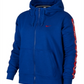 Moletom com capuz Nike Plus Sportswear Logo Zip Feminino Azul Tamanho X-G