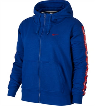 Moletom com capuz Nike Plus Sportswear Logo Zip Feminino Azul Tamanho X-G