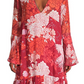 Vestido longo floral marroquino Free People feminino, vermelho, tamanho pequeno