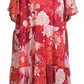 Vestido longo floral marroquino Free People feminino, vermelho, tamanho pequeno