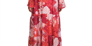 Vestido longo floral marroquino Free People feminino, vermelho, tamanho pequeno