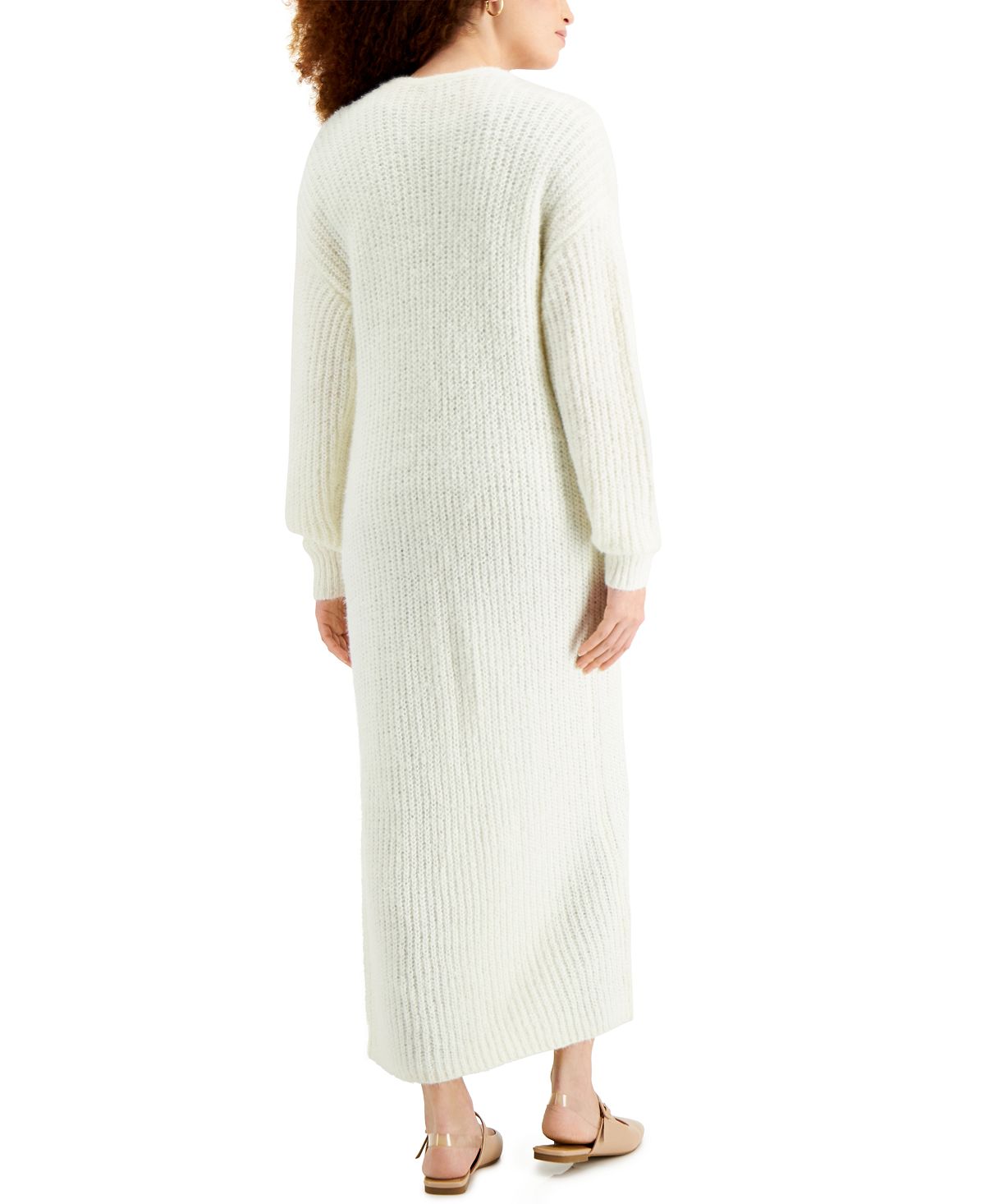 Cardigan grande canelado feminino Kit &amp; Sky, branco, tamanho grande