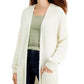 Cardigan grande canelado feminino Kit &amp; Sky, branco, tamanho grande