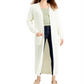 Cardigan grande canelado feminino Kit &amp; Sky, branco, tamanho grande