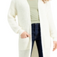 Cardigan grande canelado feminino Kit &amp; Sky, branco, tamanho grande