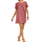Vestido estilo camiseta feminino com ilhós e mangas esvoaçantes, roxo, tamanho extragrande