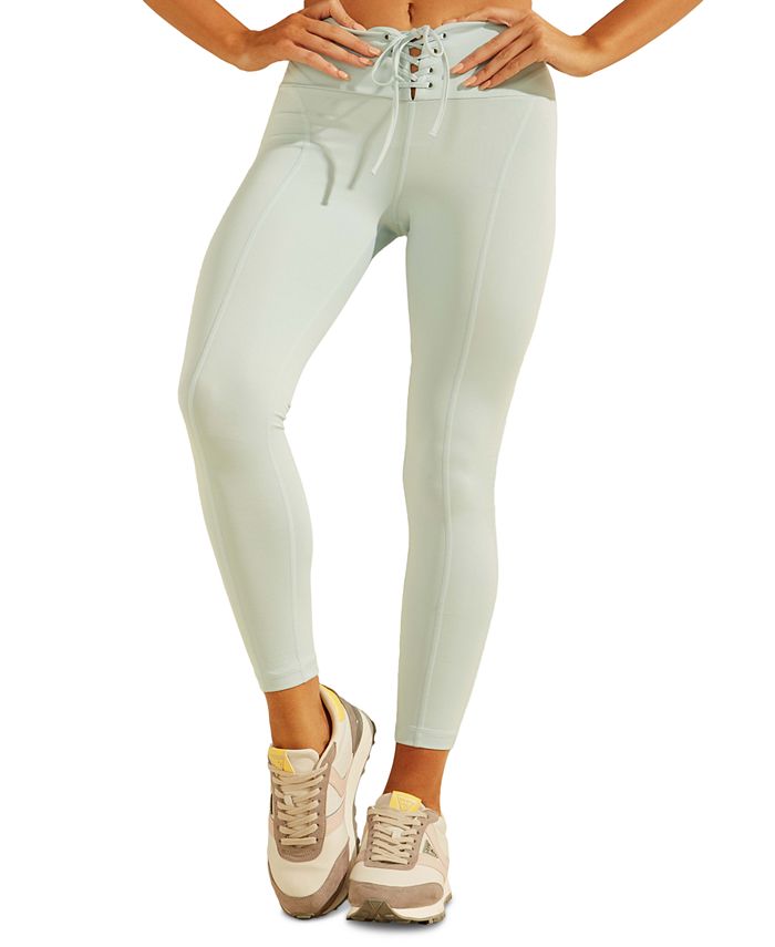 Leggings Guss Active com cadarço para mulheres, verde, tamanho grande