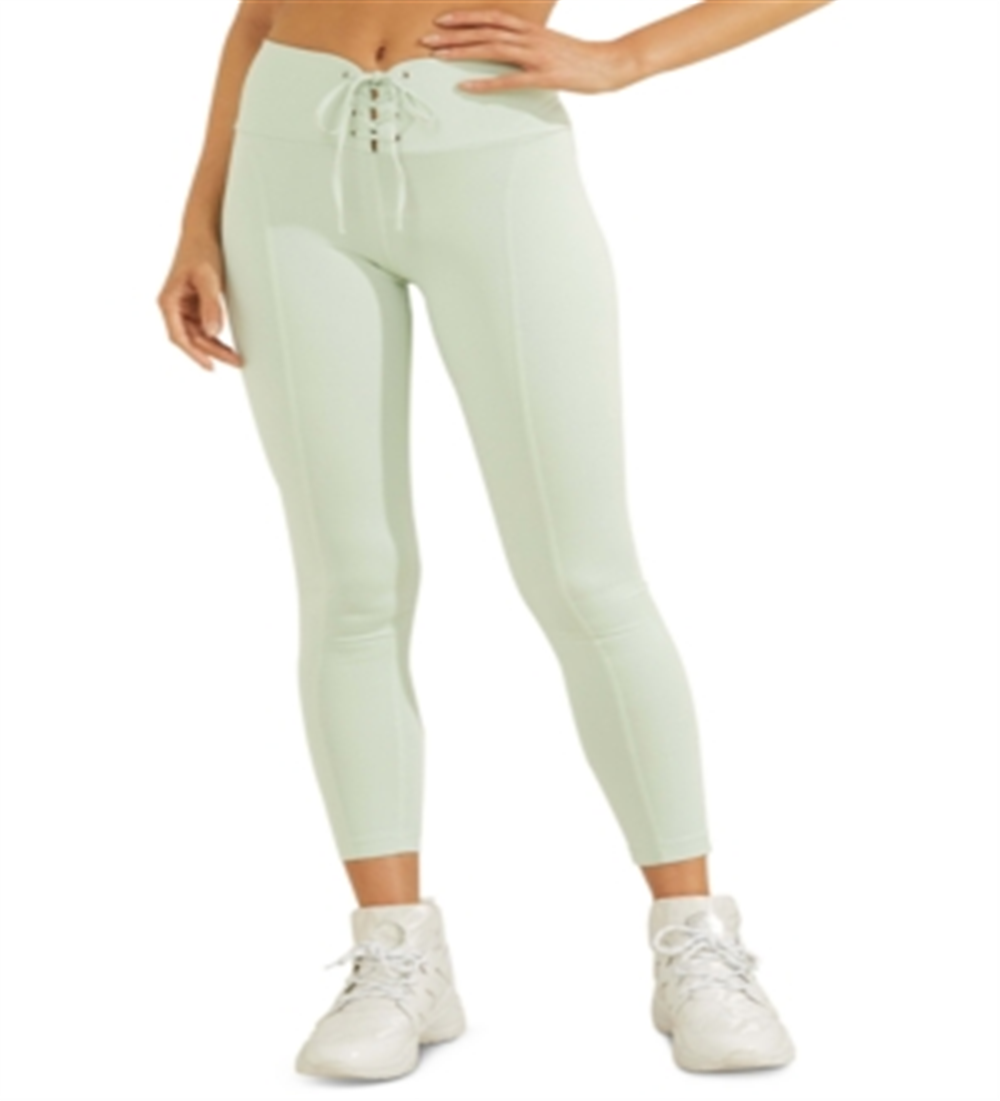 Leggings Guss Active com cadarço para mulheres, verde, tamanho grande