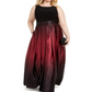 Vestido longo feminino plus size SL Fashions com decote em A e manga comprida, roxo, tamanho 20W
