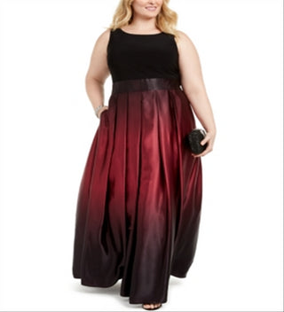 Vestido longo feminino plus size SL Fashions com decote em A e manga comprida, roxo, tamanho 20W