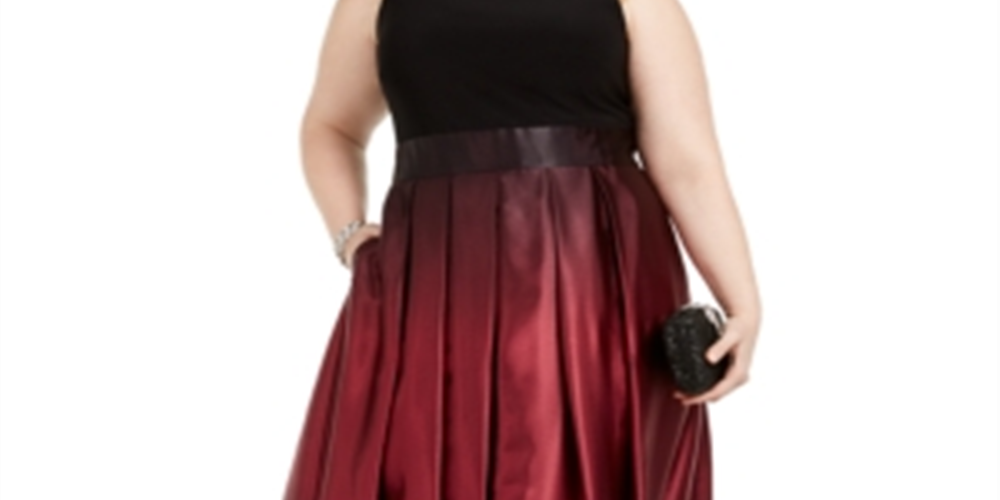 Vestido longo feminino plus size SL Fashions com decote em A e manga comprida, roxo, tamanho 20W