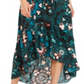 Vestido longo estampado feminino INC International Concepts, manga curta, decote em V, tamanho 4, verde