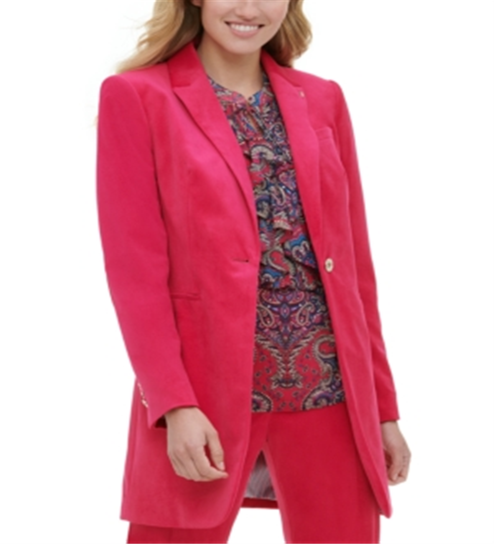 tommy-hilfiger-womens-velvet-suit-separate-one-button-blazer-red-size-2