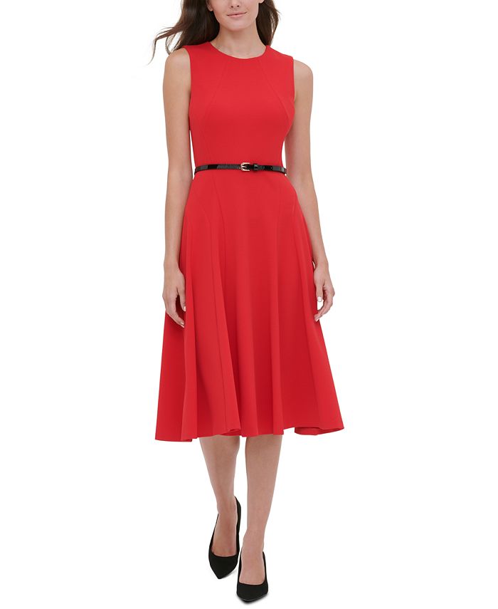Vestido de camisa MIDI sem mangas feminino Tommy Hilfiger vermelho tamanho 10