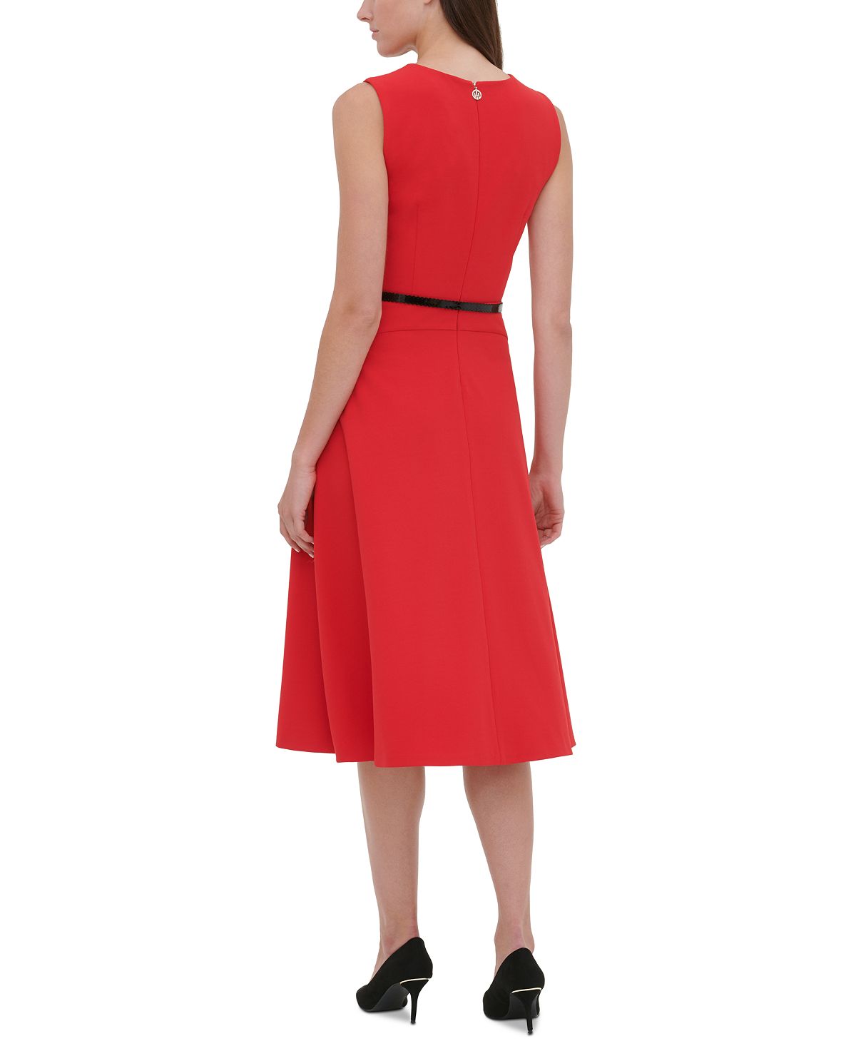 Vestido de camisa MIDI sem mangas feminino Tommy Hilfiger vermelho tamanho 10