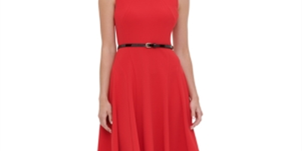 Vestido de camisa MIDI sem mangas feminino Tommy Hilfiger vermelho tamanho 10