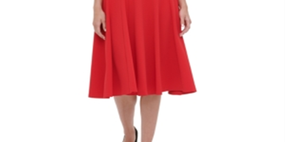 Vestido de camisa MIDI sem mangas feminino Tommy Hilfiger vermelho tamanho 10