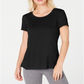 Camiseta casual feminina Ideology com costas abertas, preta, tamanho XXL