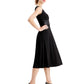 Vestido midi de manga comprida feminino Jessica Howard, preto, tamanho 12, pequeno