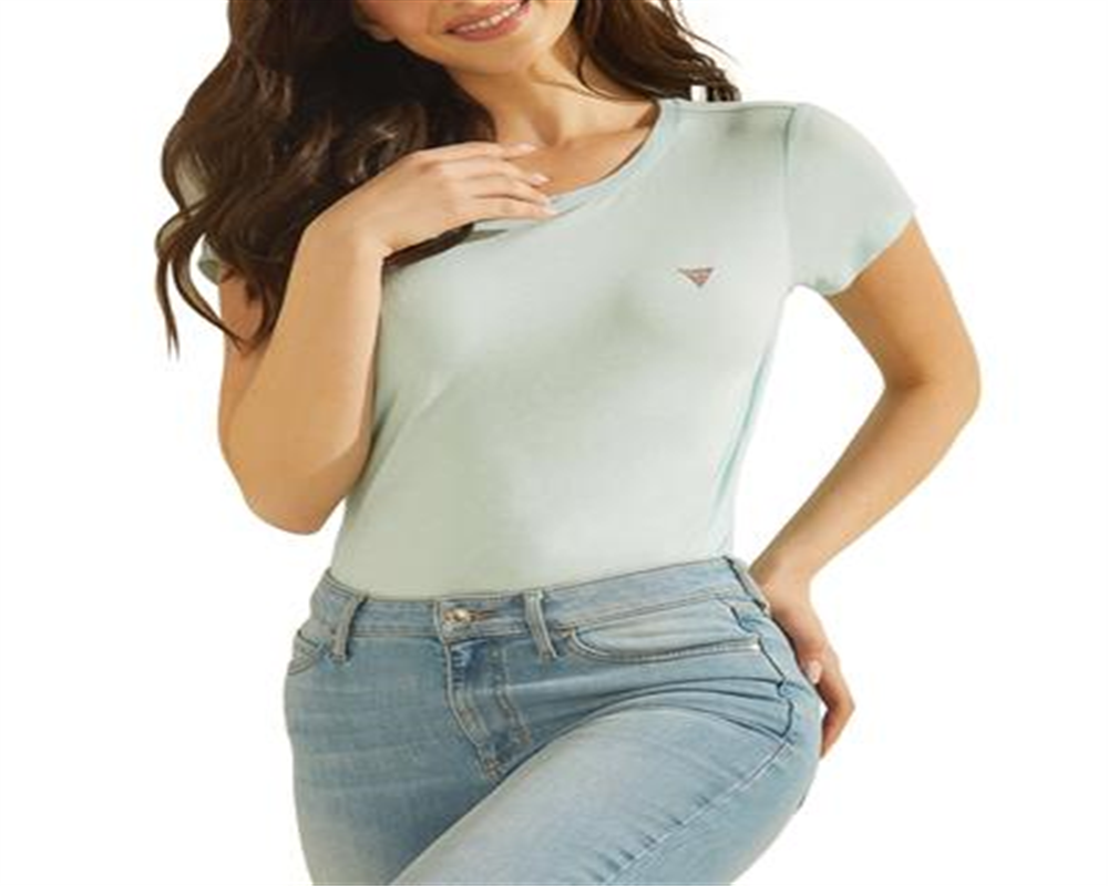 Camiseta Guess Feminina Logo Baby Tamanho Menta Grande