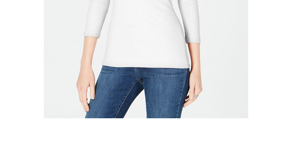 Blusa feminina com decote em V da INC International Concepts, branca, tamanho pequeno, extragrande