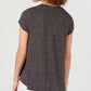 Blusa feminina estilo pinwheel com estampa preta, tamanho pequeno GG