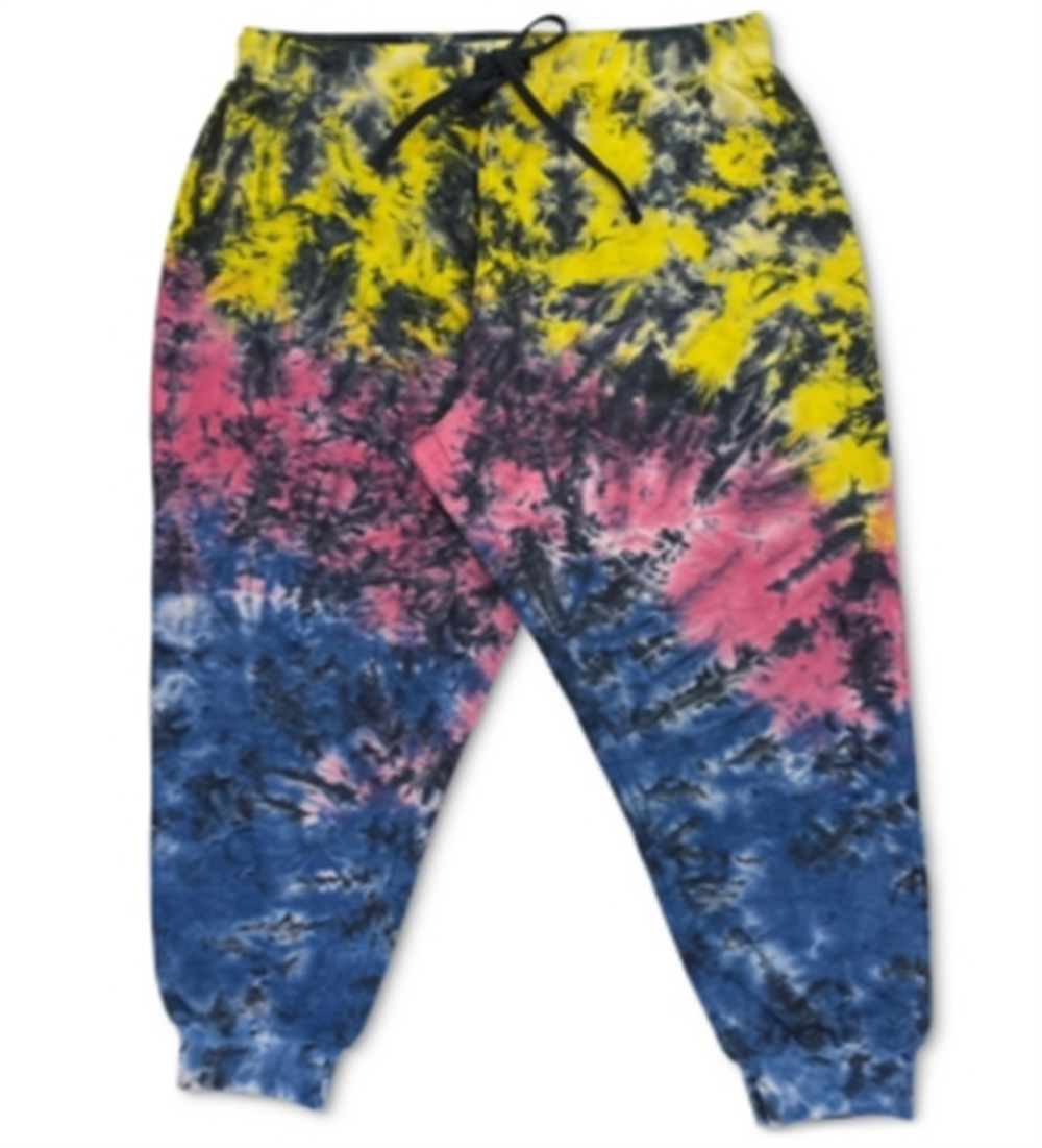 Calça jogger feminina tie-dye da Full Circle Trends, amarela, tamanho 3X