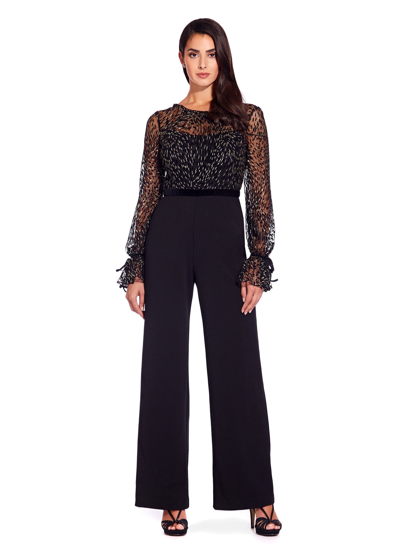 Vestido feminino Salopeta Auriu Adrianna Papell preto tamanho 12