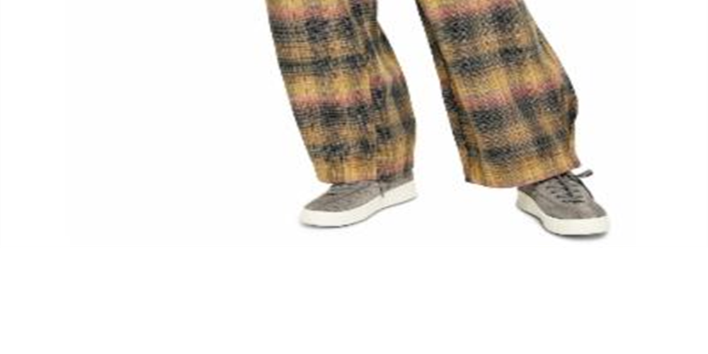 Calça xadrez feminina Free People bege, tamanho 4