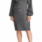 Vestido plissado de tweed feminino Ralph Lauren, preto, tamanho 12