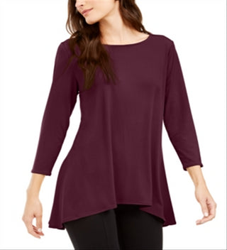 Alfani Petite Solid Swing Top Tamanho Vinho - Petite S/M