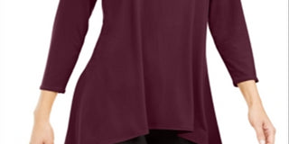 Alfani Petite Solid Swing Top Tamanho Vinho - Petite S/M