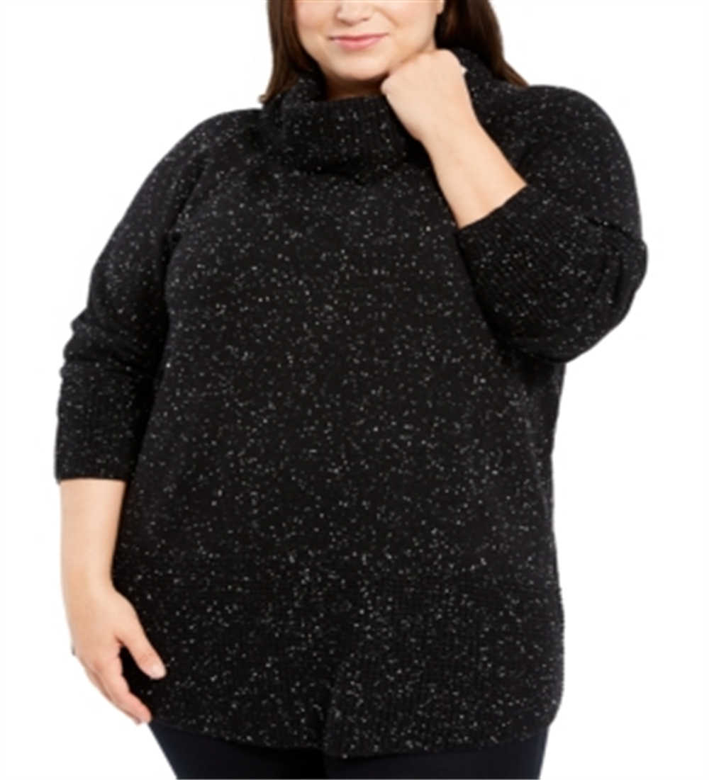 Calvin Klein Suéter Feminino Space Dye Gola Redonda Preto Tamanho 3X