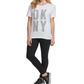 Blusa feminina DKNY Tricou Alb Regular Fit, branca, tamanho M